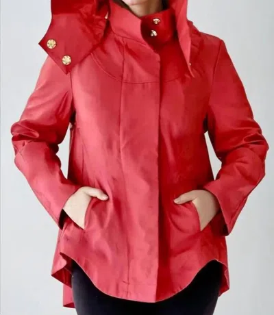 Ciao-milano Nia Water Proof Rain Jacket In Scarlet In Red
