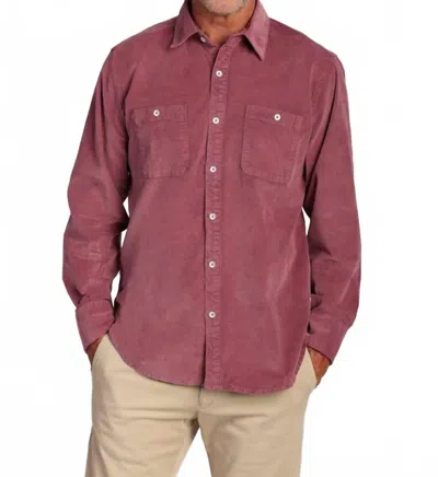 True Grit Cozy Cut Cord Work Shirt In Claret In Yellow