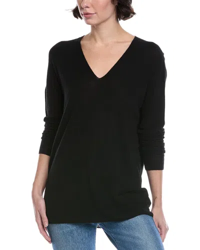 Vince Wool & Cashmere-blend Seamless V-neck Tunic In Black