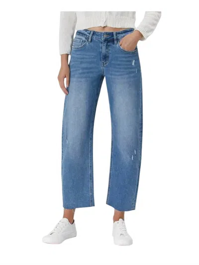 Lovervet Smooth Move High Rise Barrel Leg Jeans In Her Possession In Blue