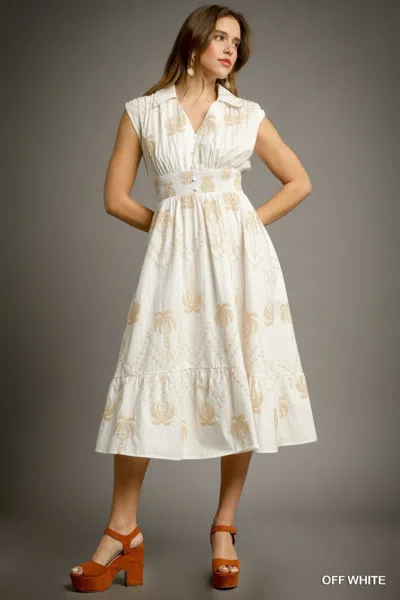 Truedames Tropical Breeze Embroidered Midi Dress In White
