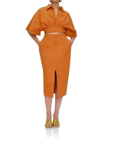 Andrea Iyamah Women's Alu Midi Skirt In Canteloupe In Multi