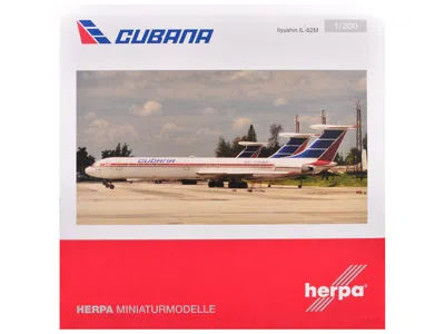 Geminijets Ilyushin Il-62m Commercial Aircraft "cubana De Aviacion" (t1280) White With Blue And Red Tail 1/200