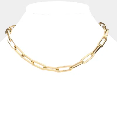 Fashnzfab 18k Gold Dipped Stainless Steel Premium Handmade Chain Necklace In Gold