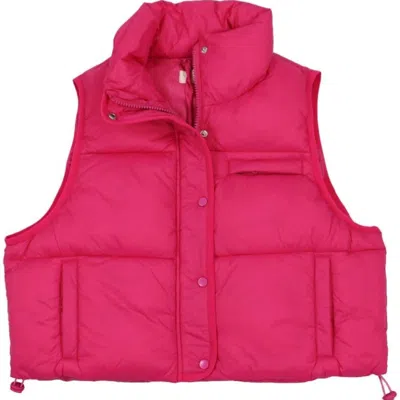 Simply Southern Women's Cropped Vest In Hot Pink In Pink