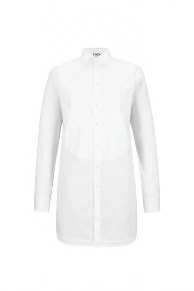 T.w.i.n. That’s What I Need Men's Tuxedo Button Down Shirt In White In White