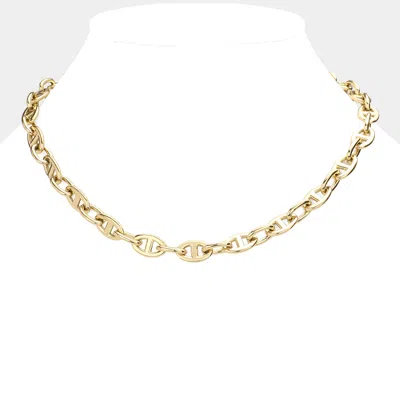 Fashnzfab 18k Gold Dipped Stainless Steel Premium Handmade Chain Necklace In Gold