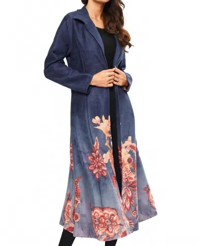 Adore Duster Jacket In Navy In Blue