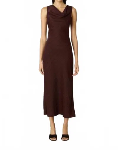 Nia Fairfax Midi Dress In Oxblood In Brown