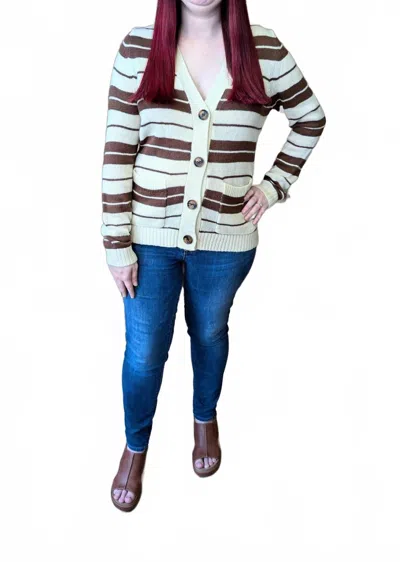 Staccato Angus Cardigan In Brown In Multi