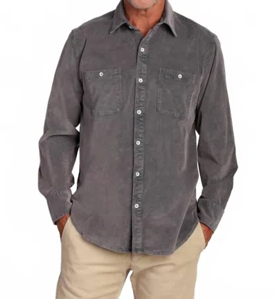 True Grit Cozy Cut Cord Work Shirt In Carbon In Gray