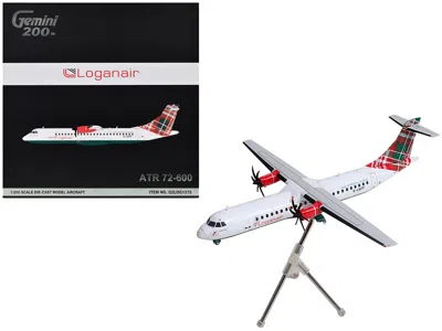 Geminijets Atr 72-600 Commercial Aircraft "loganair - Isle Of Man's Airline" (g-lmtf) White With Green And