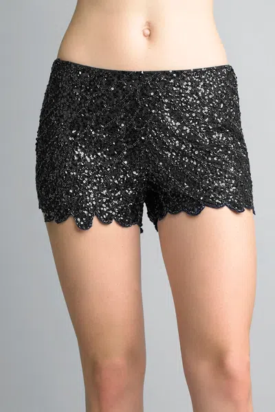 Basix Black Label Sequined Shorts In Black