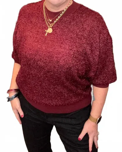 Dear John Denim Maleni Crew Neck Sweater In Red In Red