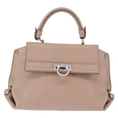 Pre-owned Ferragamo Sofia Satchel Leather Leather Bag () In Sand