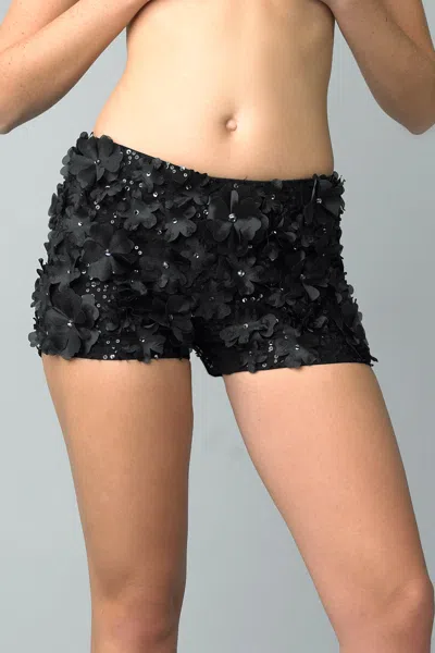 Basix Black Label Floral Laser Cut Shorts In Black