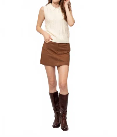 Endless Rose Venus Cable Knit Vest In Beige In Brown