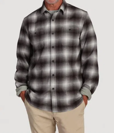 True Grit Fire Mountain Plaid Flannel Shirt In Grey In Gray