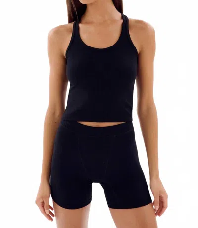 Splits59 Ashby Ribbed Tank Top In Black In Black