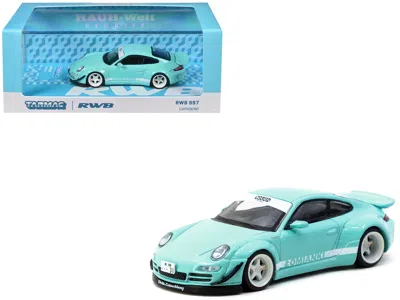 Tarmac Works Rwb 997 "lomianki" Light Blue With White Stripes "hobby64" Series 1/64 Diecast Model Car By
