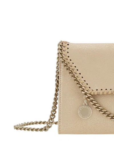 Stella Mccartney Falabella Wallet W/ Chain Bag Eco Shiny Dotted Chamois W/tonal Chain - Airlite In Brown
