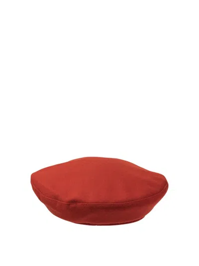 Barbour X Ganni Wool Beret In Burgundy