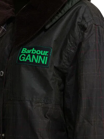 Barbour X Ganni Waxed Jacket In Brown