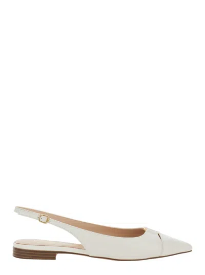 Twinset Pointed Slingback Pumps In White
