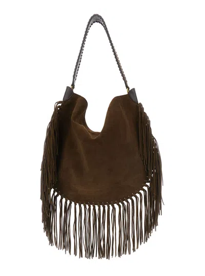 Isabel Marant Oskan Hobo Soft Shoulder Bag In Brown Suede