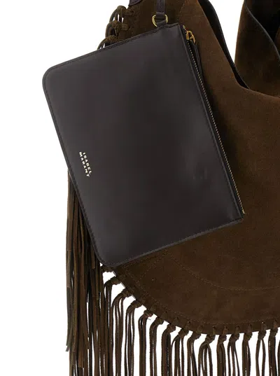 Isabel Marant Oskan Hobo Soft Shoulder Bag In Brown Suede