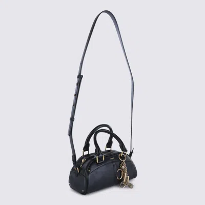 Chloé Black Leather Chloe Bowling Top Handle Bag In Black