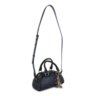Chloé Black Leather Chloe Bowling Top Handle Bag In Black