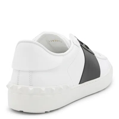 Valentino Garavani Open Leather Sneakers With Contrast Band And Stud Details Shoes In White