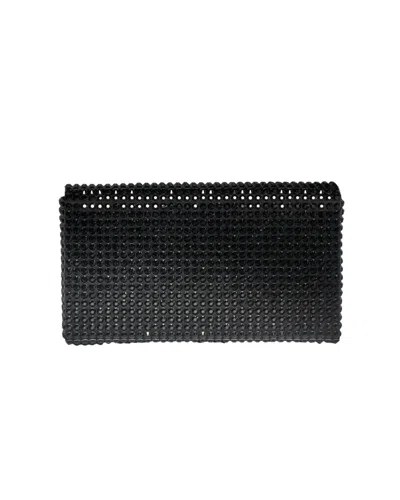 Amina Muaddi Paloma Mini Satin Clutch In Black