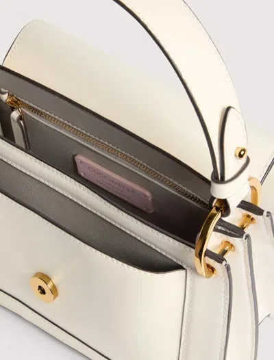 Coccinelle Cream Calf Leather Bos Taurus Handbag In Neutral