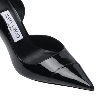 Jimmy Choo Brigitte Black Pumps With Thin Heel In Shiny Leather Woman