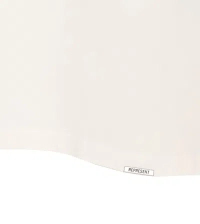 Represent White Crewneck T-shirt With With Front And Back Owners Club Print In Cotton Man In Multi