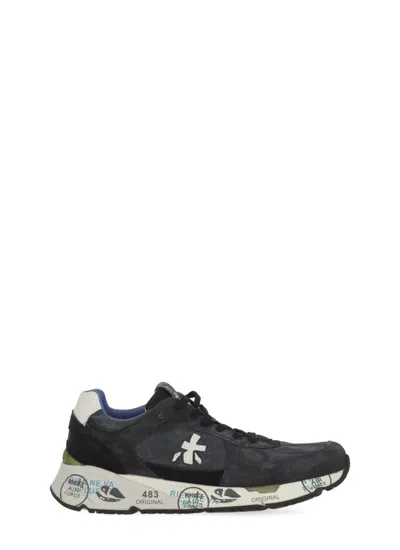 Premiata Contemporary Black Sneakers With Suede In Black