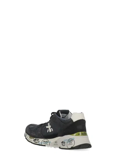 Premiata Contemporary Black Sneakers With Suede In Black