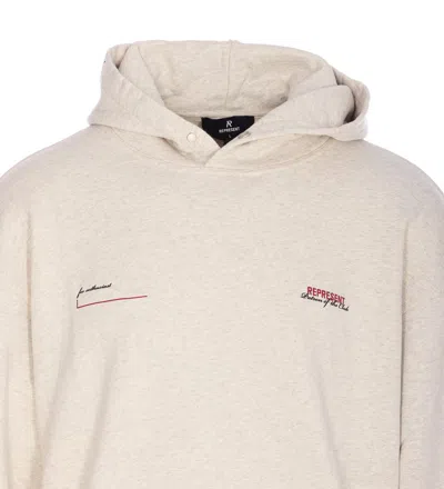 Represent Classic Hoodie With Front Kangaroo Pocket And Adjustable Drawstring In Neutral