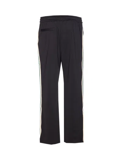 Represent Mens Embroidered-logo Striped-panel Stretch-woven Jogging Bottoms Jet Black In Black