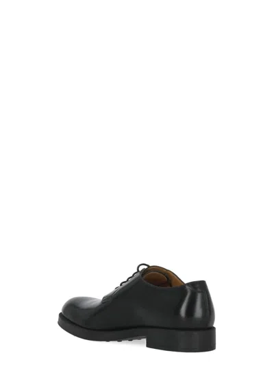 Tod's Polished Leather Lace-up Shoes With Rounded Toe In Black