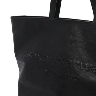 Alexander Wang Punch Tote Bag In Crackle Patent Leather In Black