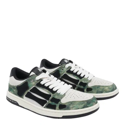 Amiri Camo Skel Lace-up Sneakers In Green