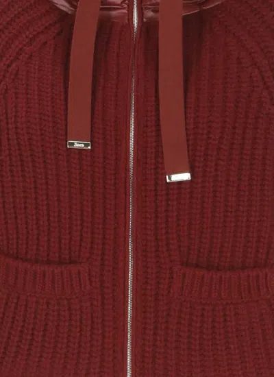 Herno Cardigan In Cob Stitch Wool And Nylon Ultralight In Multi