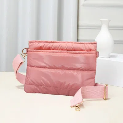 Fashnzfab Solid Puffer Crossbody Bag In Pink