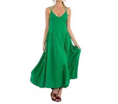 Thml Spaghetti Strap Maxi Dress In Green In Multi
