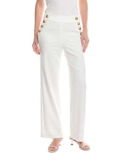 Alice And Olivia Narin High-rise Buttoned Pants In White