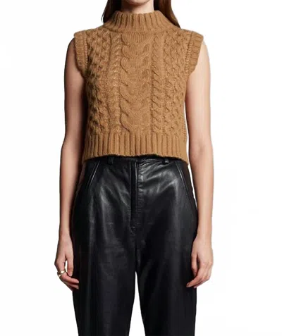 Eleven Six Ada Sweater Vest In Camel In Gold