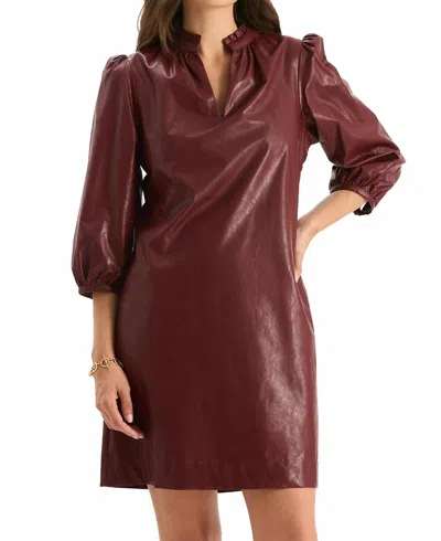Tyler Boe Sherri Vegan Leather Mini Dress In Cabernet In Burgundy